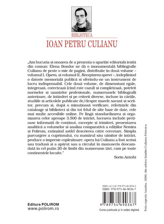 Copertă produs Ioan Petru Culianu. Bibliografie (Vol. 2) - gallery big 2