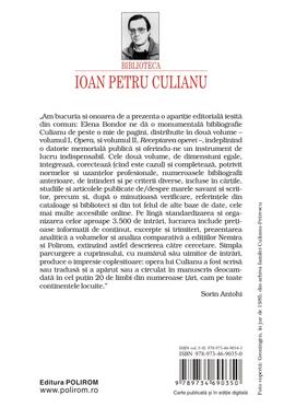 Copertă produs Ioan Petru Culianu. Bibliografie (Vol. 1)