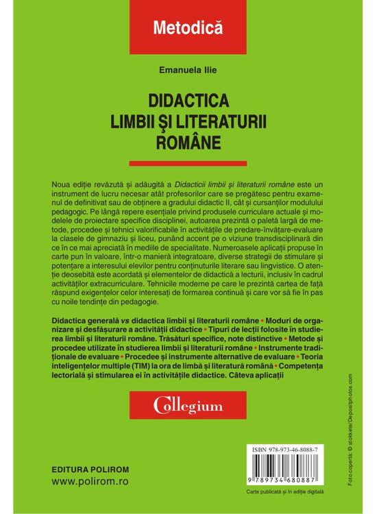 Copertă produs Didactica limbii și literaturii rom&acirc;ne - gallery big 2