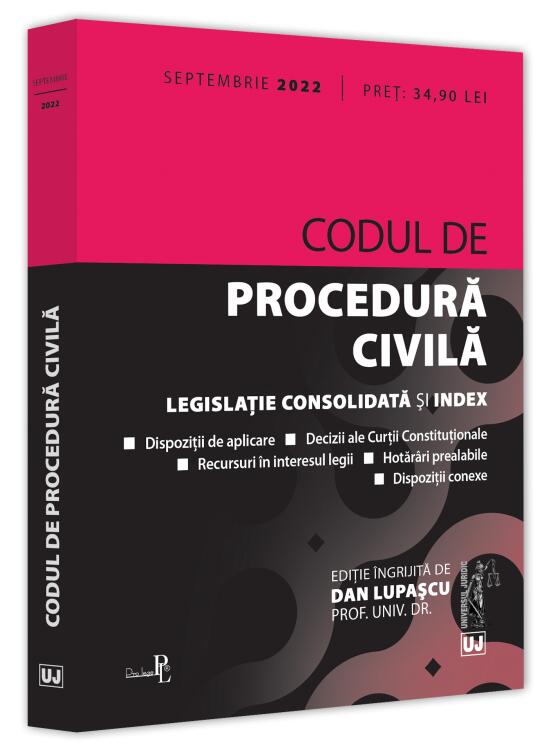 Copertă produs Codul de procedură civilă. Legislație consolidată și index (ianuarie 2022) - gallery big 1