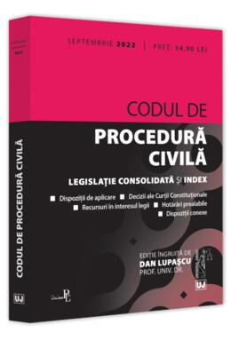 Copertă produs Codul de procedură civilă. Legislație consolidată și index (ianuarie 2022)