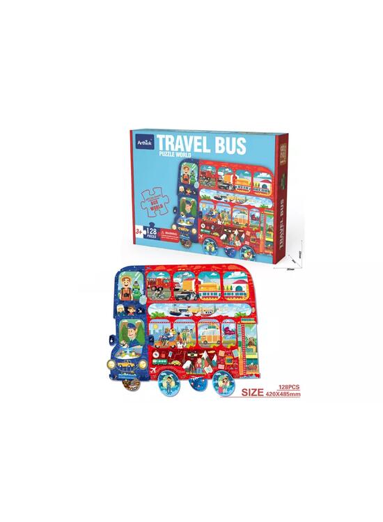 Copertă produs Puzzle Arthink Autobuz cu Etaj, 128 Piese - gallery big 2