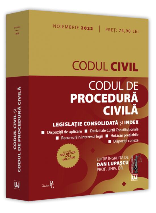 Copertă produs Codul civil și Codul de procedură civilă: noiembrie 2022 - gallery big 1