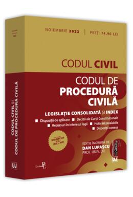 Copertă produs Codul civil și Codul de procedură civilă: noiembrie 2022