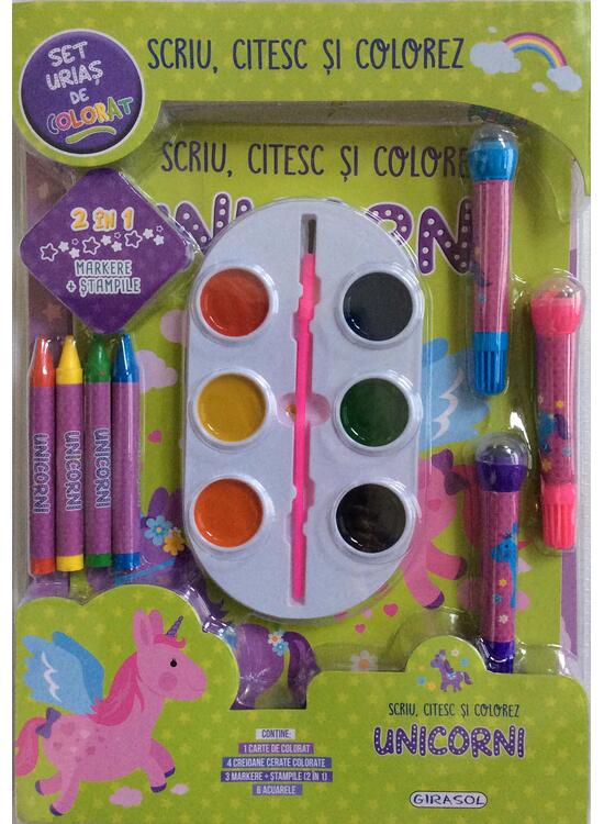 Copertă produs Scriu, citesc și colorez. Unicorni - gallery big 1