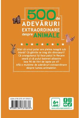 Copertă produs 500 de adevăruri extraordinare despre animale