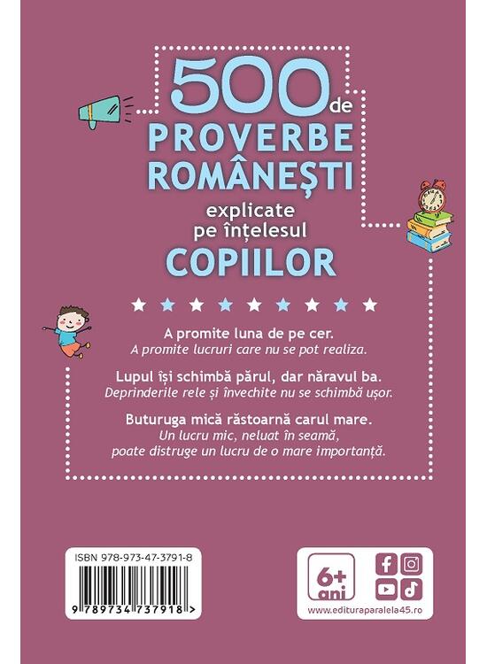 Copertă produs 500 de proverbe rom&acirc;nești explicate pe &icirc;nțelesul copiilor - gallery big 2