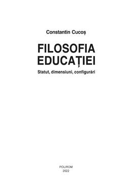 Copertă produs Filosofia educaţiei