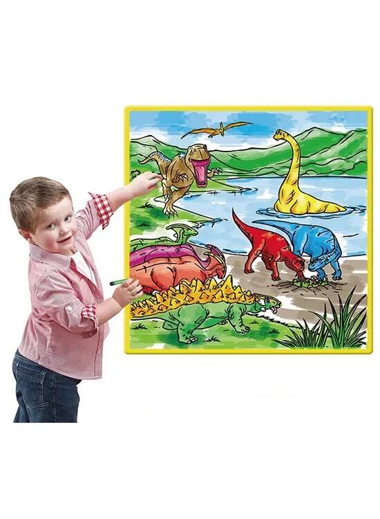 Copertă produs Poster Lavabil de Colorat - Lumea Dinozaurilor - gallery big 1