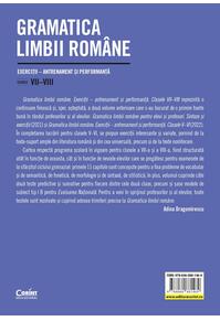 Copertă produs Gramatica limbii rom&acirc;ne. Exerciții &ndash; antrenament și performanță. Clasele VII-VIII
