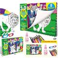 Copertă produs Carte de colorat lavabilă cu ochelari 3D - Animale sălbatice - gallery small 