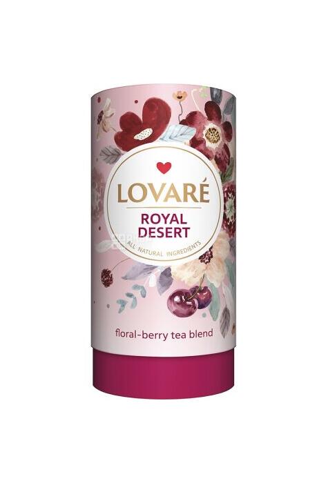 Copertă produs Tub de ceai Lovar&eacute; - Royal Dessert: Amestec de hibiscus, fructe de pădure, petale de flori și fructe 80 g