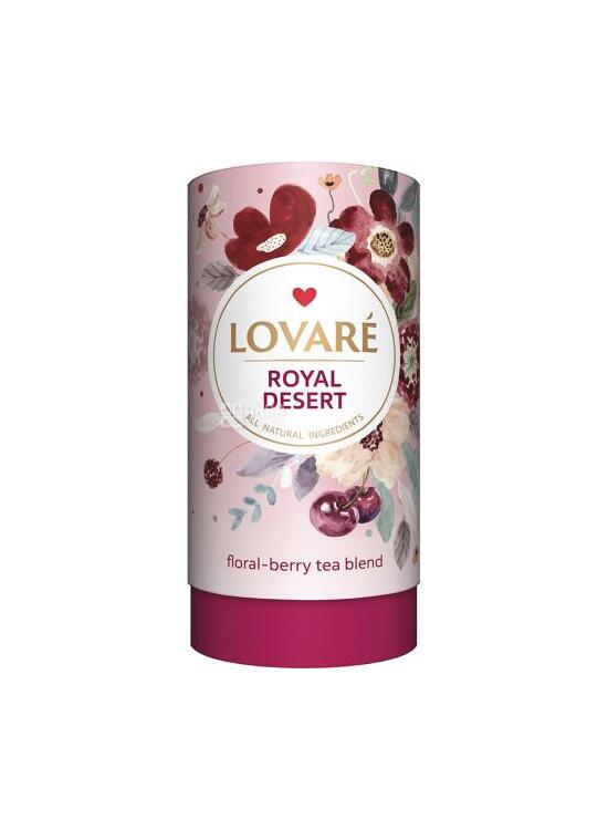 Copertă produs Tub de ceai Lovar&eacute; - Royal Dessert: Amestec de hibiscus, fructe de pădure, petale de flori și fructe 80 g - gallery big 1