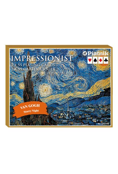 Copertă produs Cărți de joc Piatnik &bdquo;Van Gogh's Starry Night&rdquo;, pachet dublu &icirc;n cutie de lux