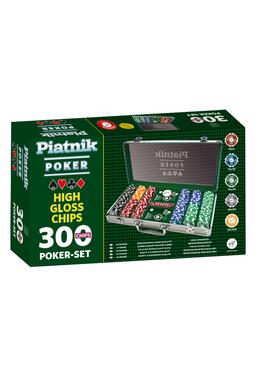 Copertă produs Set Piatnik Poker profesional - 300 jetoane de cazinou de 14 grame, 2 pachete cărți de joc, 5 zaruri