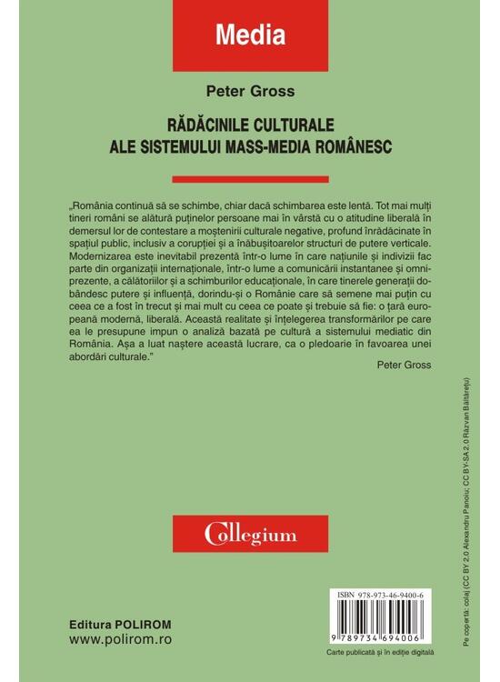 Copertă produs Rădăcinile culturale ale sistemului mass-media rom&acirc;nesc - gallery big 2