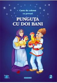 Copertă produs Carte de colorat cu povești. Punguța cu doi bani