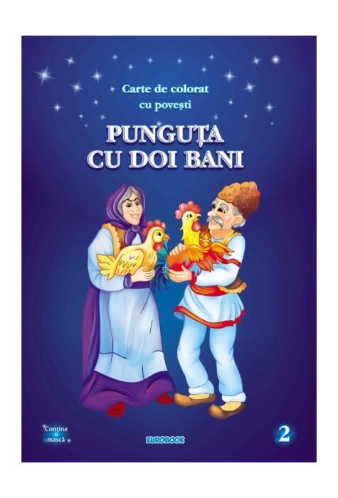 Copertă produs Carte de colorat cu povești. Punguța cu doi bani