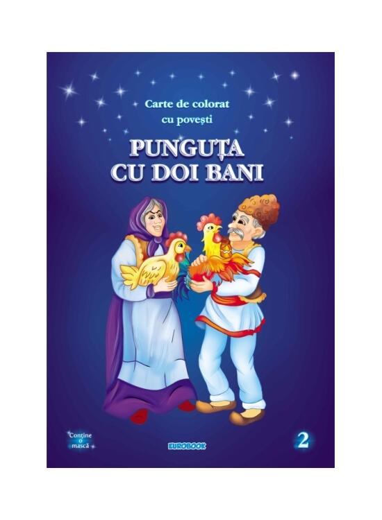 Copertă produs Carte de colorat cu povești. Punguța cu doi bani - gallery big 1