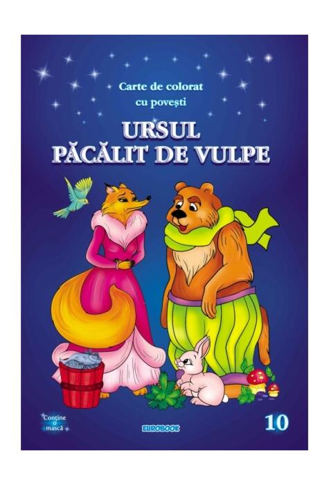 Copertă produs Carte de colorat cu povești. Ursul păcălit de vulpe