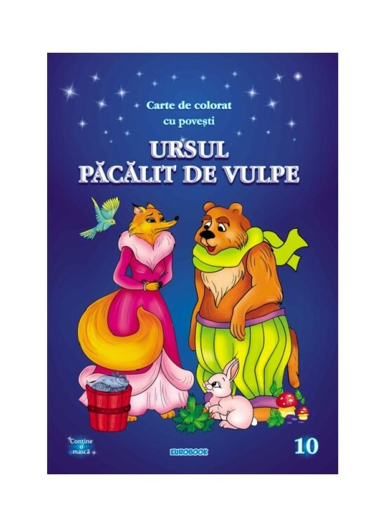 Copertă produs Carte de colorat cu povești. Ursul păcălit de vulpe - gallery big 1