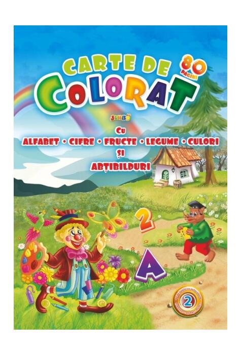 Copertă produs Jumbo 80 cu alfabet, cifre, fructe, legume, culori și 80 abțibilduri (Vol. 2)
