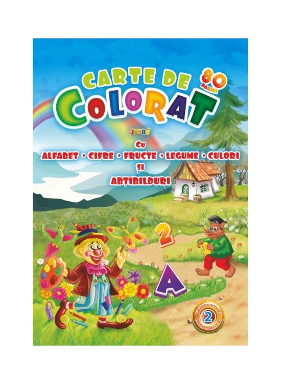 Copertă produs Jumbo 80 cu alfabet, cifre, fructe, legume, culori și 80 abțibilduri (Vol. 2) - gallery big 1