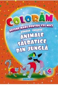 Copertă produs Animale sălbatice din junglă. Desene mari pentru cei mici rom&acirc;nă-engleză