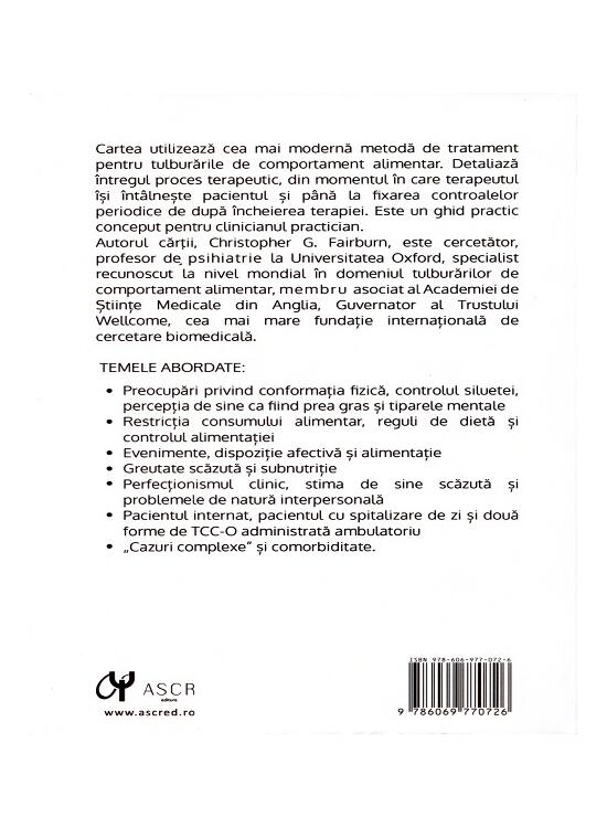 Copertă produs Terapia cognitiv-comportamentală și tulburările de comportament alimentar - gallery big 2