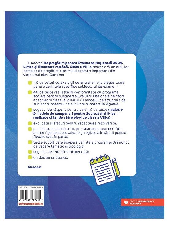 Copertă produs Ne pregătim pentru Evaluarea Naţională 2024. Limba şi literatura rom&acirc;nă. Clasa a VIII-a - gallery big 2
