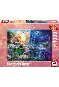 Copertă produs Puzzle Schmidt: Rose Cat Khan - Competiție nocturnă de dragoni, 1000 piese