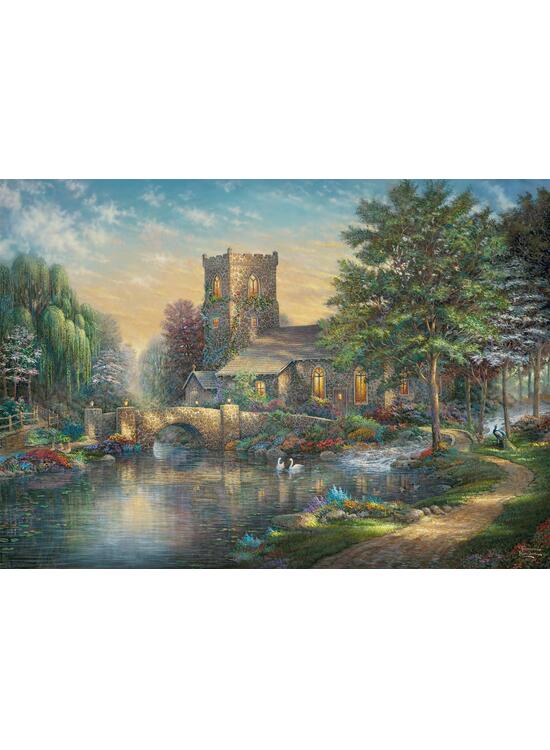 Copertă produs Puzzle 1000 piese Schmidt: Thomas Kinkade - Capelă din lemn de salcie - gallery big 2