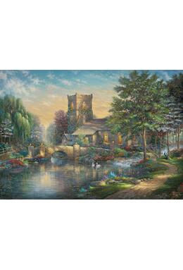Copertă produs Puzzle 1000 piese Schmidt: Thomas Kinkade - Capelă din lemn de salcie