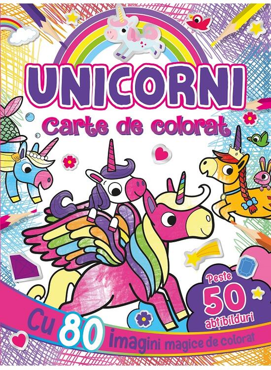 Copertă produs Unicorni. Carte de colorat cu peste 50 abțibilduri - gallery big 1