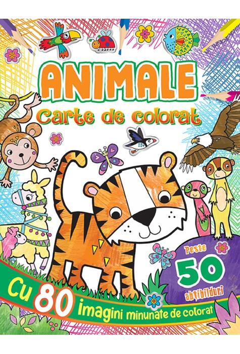 Copertă produs Animale. Carte de colorat cu peste 50 abțibilduri