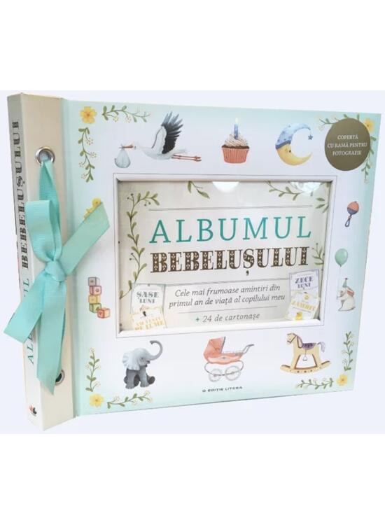 Copertă produs Albumul Bebelușului. Cele mai frumoase amintiri din primul an de viața al copilului meu (24 de cartonașe cu evenimente importante) - gallery big 1