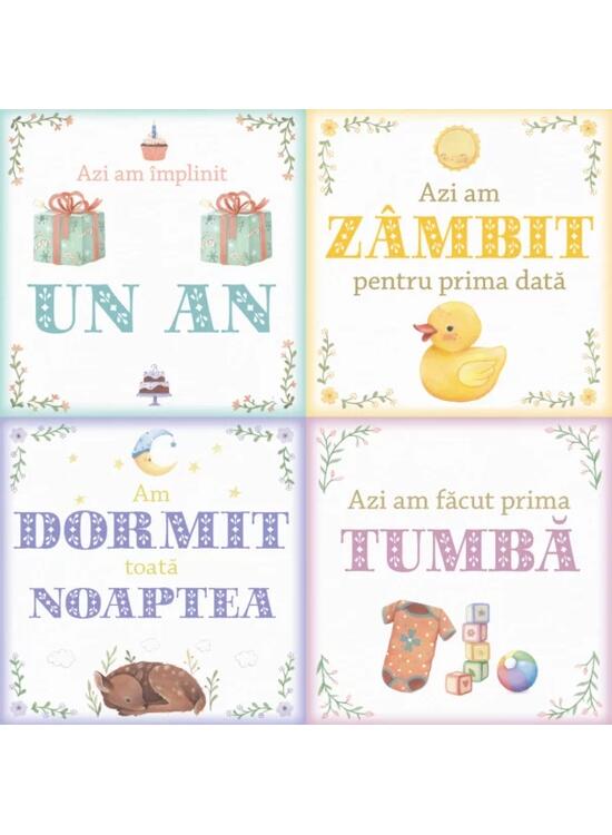 Copertă produs Albumul Bebelușului. Cele mai frumoase amintiri din primul an de viața al copilului meu (24 de cartonașe cu evenimente importante) - gallery big 5