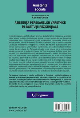Copertă produs Asistenţa persoanelor v&acirc;rstnice &icirc;n instituţii rezidenţiale