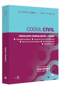 Copertă produs Codul civil. Legislație consolidată și index (septembrie 2023)