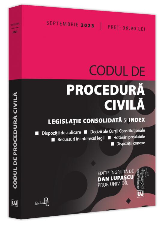 Copertă produs Codul de procedura civilă: septembrie 2023 - gallery big 1