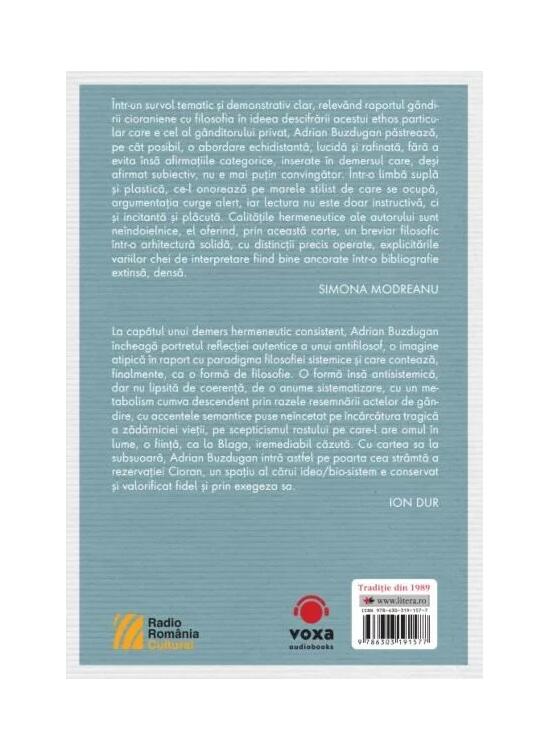 Copertă produs Cioran. Filosofia unui &bdquo;antifilosof&rdquo; - gallery big 2
