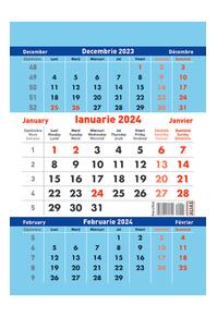 Copertă produs Calendar triptic de birou 2024, format A5, 12 file
