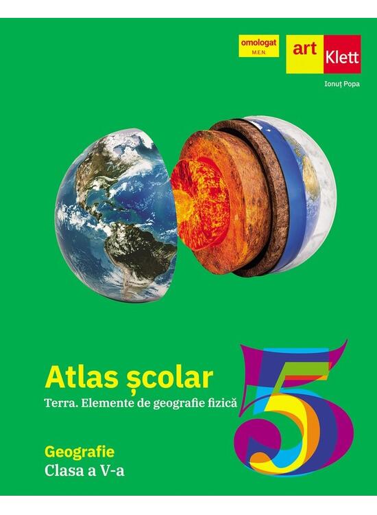 Copertă produs Atlas geografic școlar. Terra. Elemente de geografie fizică. Clasa a V-a - gallery big 1