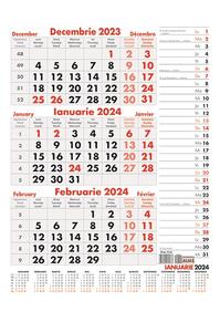 Copertă produs Calendar triptic cu planner 2024, format 31x40cm, 12 file