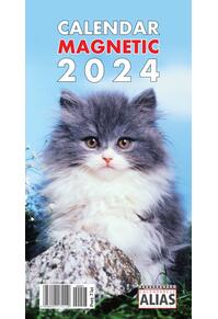 Copertă produs Calendar magnetic cu Pisici 2024, format 8,7x18 cm, 12+1 file