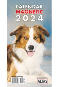 Copertă produs Calendar magnetic cu Câini 2024, format  7,8 x 17 cm, 12+1 file