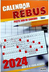 Copertă produs Mini calendar de perete Rebus 2024, format 12,5x9,5 cm, 365 file