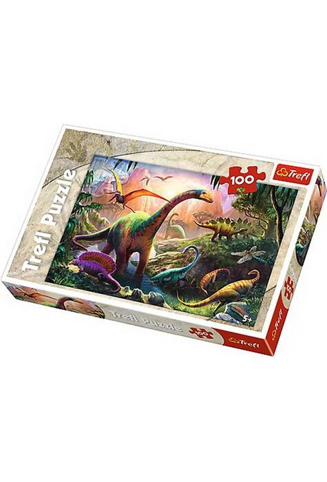 Copertă produs Puzzle 100 piese &bdquo;Pe tăr&acirc;mul dinozaurilor&rdquo;
