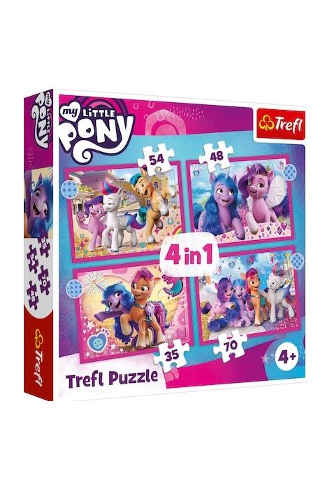 Copertă produs Puzzle 4 &icirc;n 1 (35+48+54+70 piese) &bdquo;My Little Pony - Poneii colorați&rdquo;