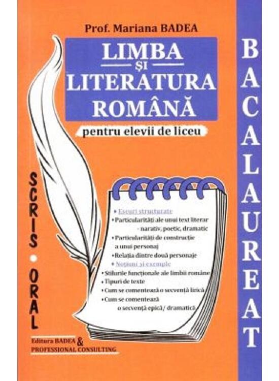 Copertă produs Limba și literatura rom&acirc;nă pentru elevii de liceu. Bacalaureat - gallery big 1